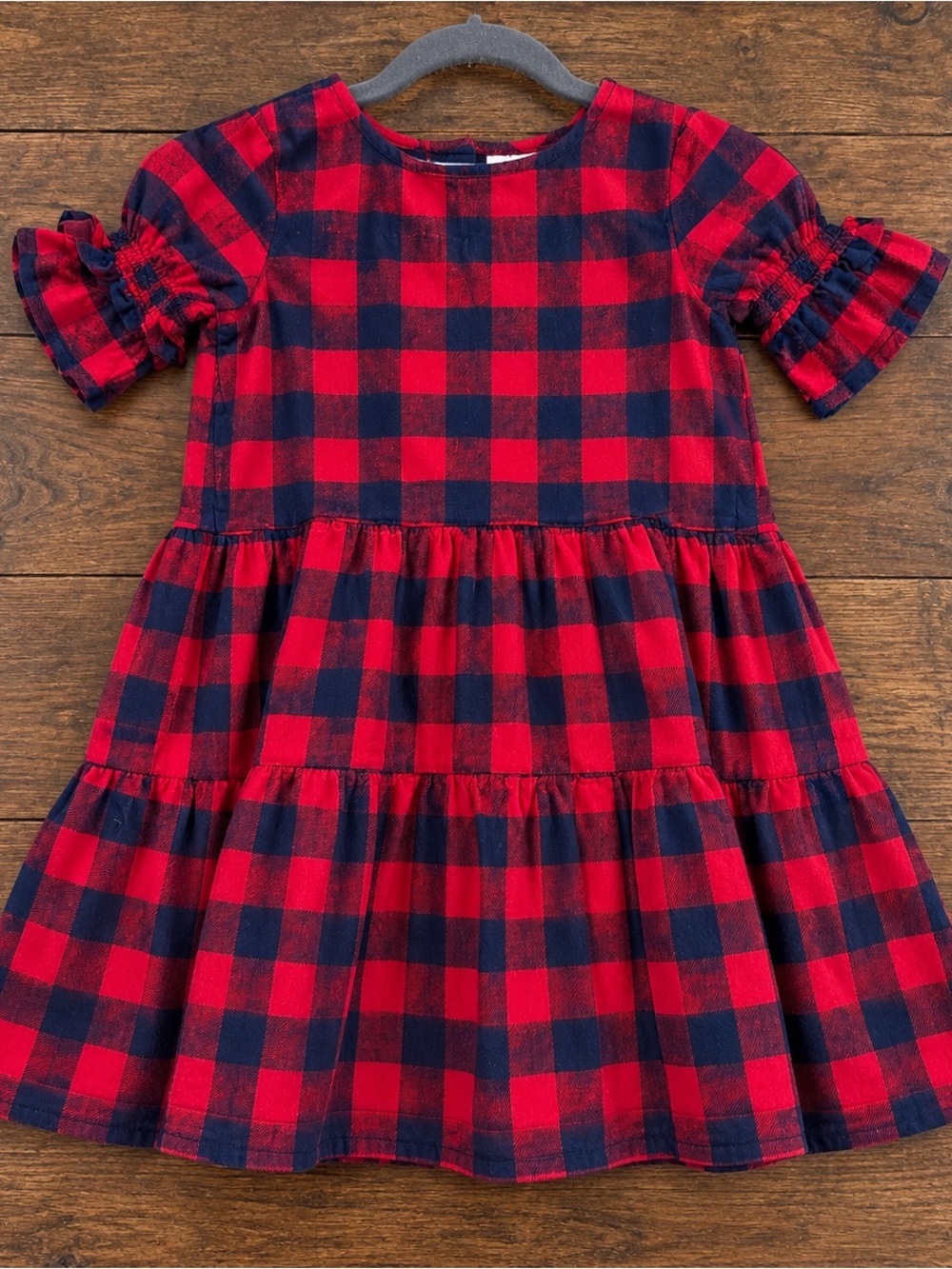 Hanna Andersson Girls’ Plaid Dress – Size 6–7 (120 cm)